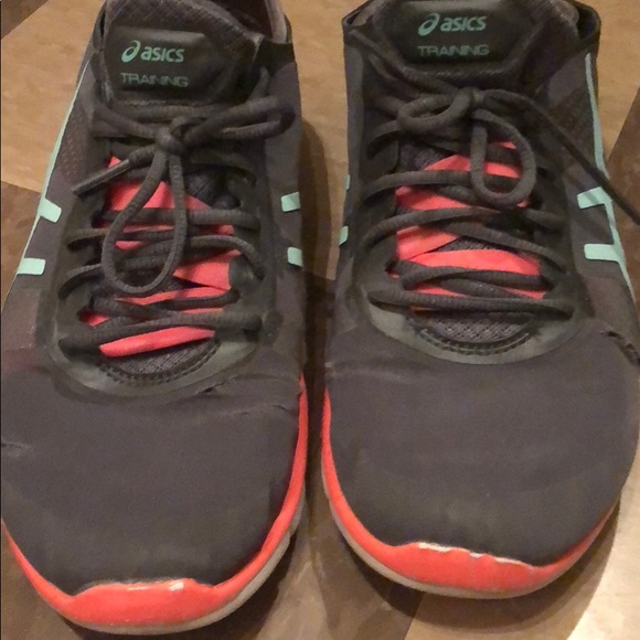 Asics gray, teal, and peach training sneakers - Picture 2 of 7